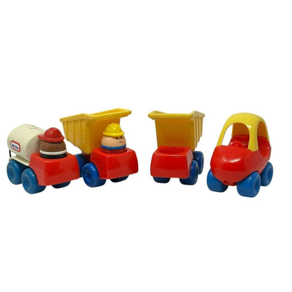 LITTLE TIKES Lot 4 Chunky Vehicles Toddle Tots Figures Tanker Dump Truck Car